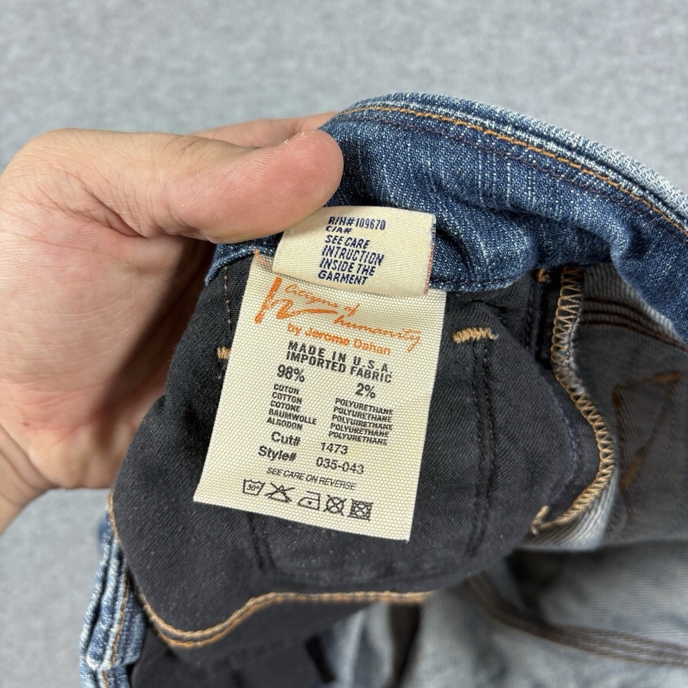 Citizens of Humanity Low Rise Flare Jeans 27x27 Y2K Blue Frayed Raw Hem Vintage - Picture 7 of 9